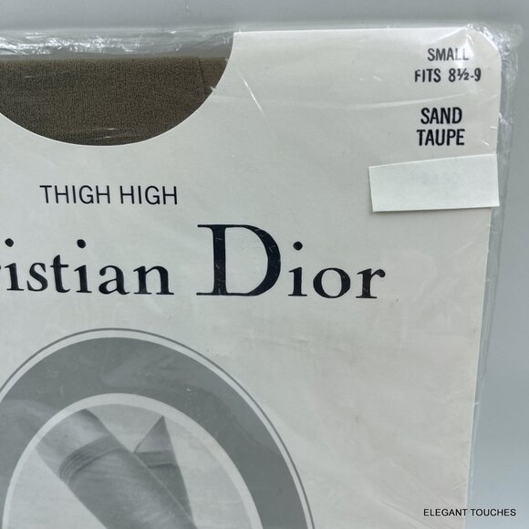 VGT Christian Dior Thigh Highs Sheer Stockings Size Small Sand Taupe Style 1467 - Picture 3 of 6